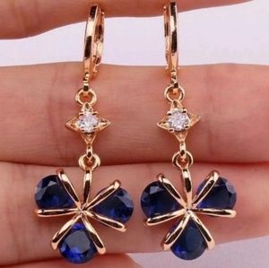 New sapphire cz dangle earrings